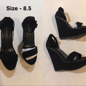 CALL IT SPRING - JET BLACK SANDALS with Golden Details  - BRAND NEW